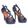 Sandale albastre fashion cu toc inalt si platforma