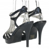 Sandale negre, platforma mica, toc inalt