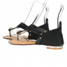 Sandale infradito, negre, cu pietre