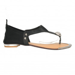 Sandale infradito, negre, cu pietre