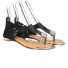 Sandale infradito, negre, cu pietre