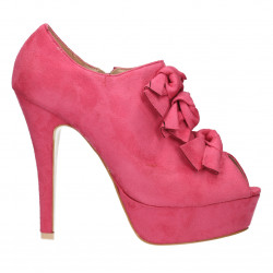 Sandale fuxia royal, cu funde
