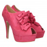 Sandale fuxia royal, cu funde