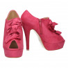 Sandale fuxia royal, cu funde