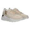Sneakers dama, bej, cu decor auriu