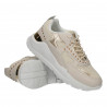 Sneakers dama, bej, cu decor auriu