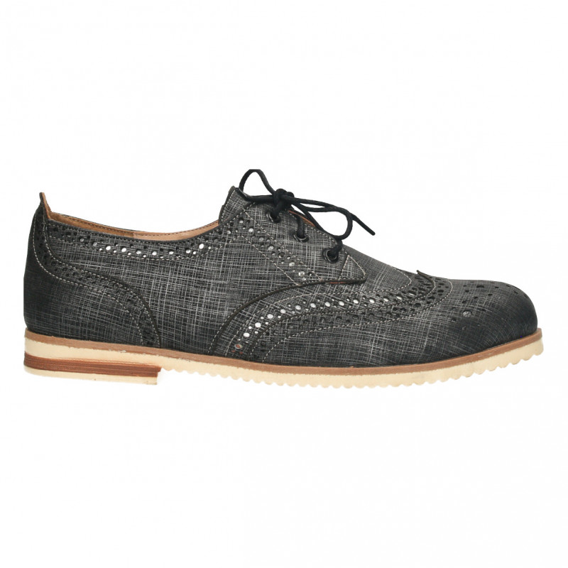 Pantofi gri, dama, stil Oxford Pantofi gri, dama, stil Oxford