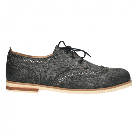 Pantofi gri, dama, stil Oxford
