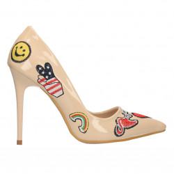 Pantofi stiletto, cu imprimeu modern