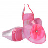 Balerini transparenti, roz, cu floare