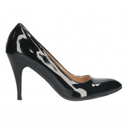 Pantofi stiletto, lac negru de gala
