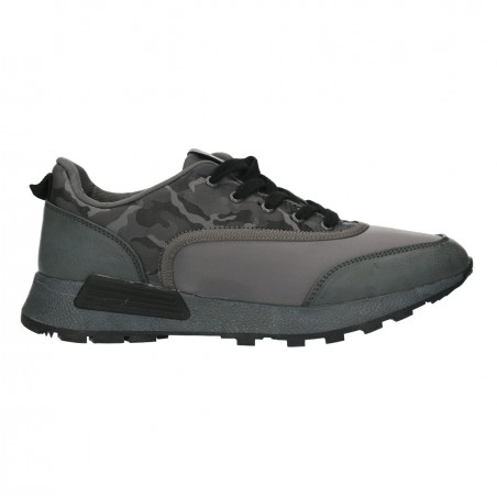 Sneakers barbati, gri, imprimeu army