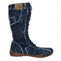 Ghete jeans, fara toc, pentru femei
