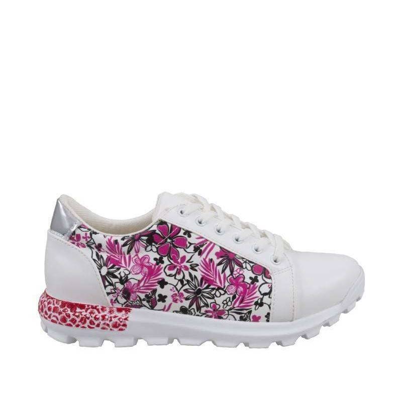 Sneakers florali, cu talpa moderna