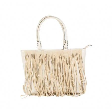 Poseta bej, cu franjuri